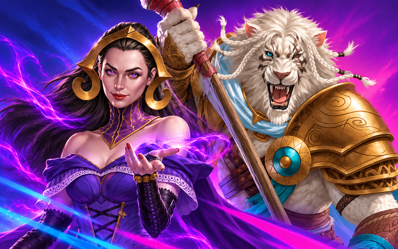 Ajani y Liliana en Magic: The Gathering Foundations