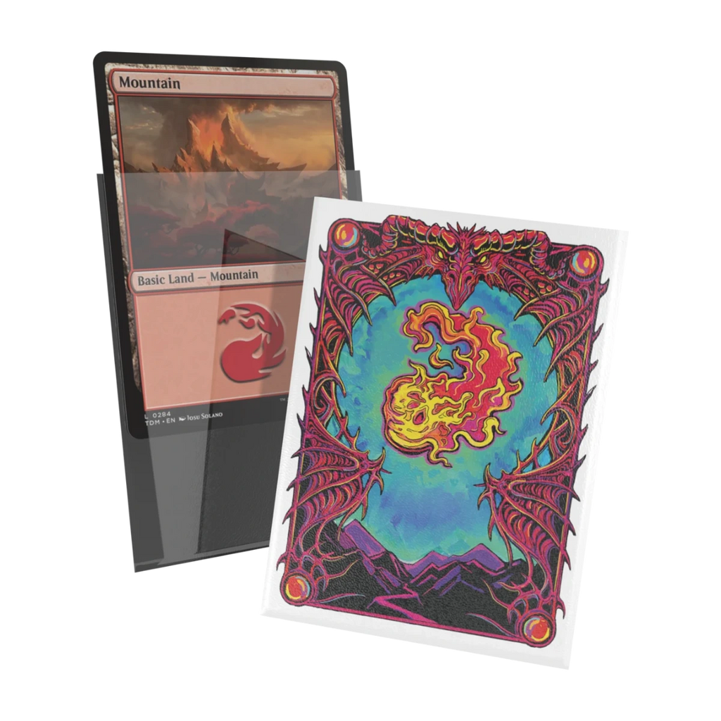 Ultimate Guard Mana Token Art Sleeves: Mountain (100), transparante voorkant