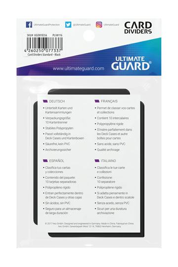 Ultimate Guard: Card Dividers Zwart (10 stuks)